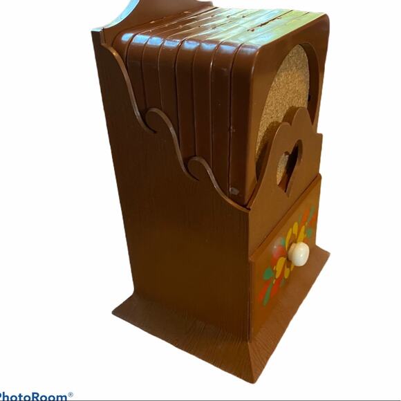 J.S.N.Y Made in Hong Kong 8ct Plastic Coasters with Plastic Holder - Picture 4 of 8